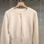 Naiste kardigan 2023. aasta s&uuml;gis/talv Prantsuse vintage &otilde;huke v&ouml;&ouml;koht, v&otilde;&otilde;ras kaelusega kudumid, naiste &otilde;rn kampsun One Size roheline