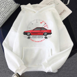 Jaapan Hot Anime Initial AE86 Unisex Drift Racing Print pikkade varrukatega sportlik Unisex vabaaja mood t&auml;nava kapuuts S must