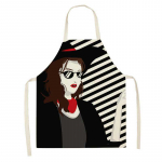 1 tk Naiste graafiline prindiga k&ouml;&ouml;gip&otilde;lled Naiste linane m&auml;&auml;rdumisvastane pudip&otilde;lled varrukateta kodupuhastusp&otilde;lled Kodused toiduvalmistamise tarvikud 47x38cm