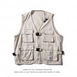 Uus kevadine ja s&uuml;gisene meeste vest Mood vabaaja lahtine meeste t&ouml;&ouml;vest mantel Meeste kalastusriided M must