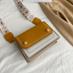 Yogodlns Naiste suvine &otilde;lakott PU nahast laia rihmaga messenger kott naiste v&auml;ike kandiline kott Clutch kotid k&auml;ekotid 19.5x7x14cm kollane