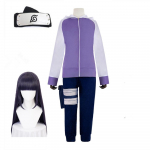 Anime Hinata Hyuga Cosplay Kost&uuml;&uuml;mid Lilla jakk Mantel Peakatted Parukas T&auml;iskomplekt p&uuml;ksid Halloweeni peo vormir&otilde;ivad L-(Costume+Wig)