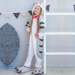 Laste talvine kombinesoon &Uuml;kssarviku pidžaamad Kigurumi Loomade Kaelkirjak Pidžaamad Poistele T&uuml;drukutele Cosplay Flanell J&auml;nese magamisriided Laste kost&uuml;&uuml;m 8t