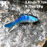 P&uuml;&uuml;gipeibutis, ujumiss&ouml;&ouml;t, kalakonks, v&auml;nts&ouml;&ouml;t, kalajaht Muskie Bass 3,8-tolline 6-segmendiline