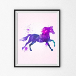 Akvarell Graffiti Loomad Hobune Elevant Karu Hirved Abstraktsed L&otilde;uendimaalid Kaasaegne kodukaunistused 4-st koosnevast kunstist seinaplakatitest koosnevad tr&uuml;kised Elutoa pildid 20x30cm No Frame valge