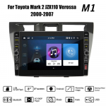 8-tolline 2 Din Androidi autoraadio multimeediumivideopleier Toyota Mark 2 JZX110 Verossa 2000-2007 jaoks koos nupunupuga Carplay WiFi 2+32GB 1+32GB