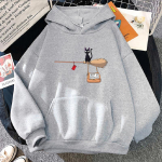 Naiste pusa Kiki kapuutsiga pusa Studio Ghibli Armas Anime Naljakas Joonisfilm Vaimudest viidud Naised Ullzang Kawaii Graafiline Kapuutsiga pusa Naine 2XL