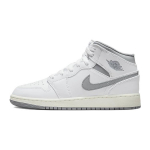Air Jordan 1 Mid GS Neutral Grey Laste tossud Valge Stealth 554725-135 36