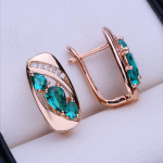 LSOOYH Clip K&otilde;rvar&otilde;ngad Roosa kullav&auml;rvi Moodne K&otilde;rvar&otilde;ngas Naistele Ruudukujulised Cubic Zirconia Stud K&otilde;rvar&otilde;ngad Ehted A