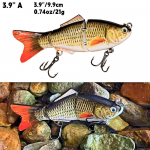 Kalap&uuml;&uuml;gi landid 3-segmendiga 3,9-tolline Crankbait Swimbait k&otilde;va kunsts&ouml;&ouml;t P&uuml;&uuml;gitarbed Bass Muskie Lanre 3.9'' A
