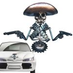 Kolju kapoti ornament, Kolju Gunslingeri autokujukesed, metallist kauboi stiilis luukere auto kapoti kaunistused k&auml;sitsi valmistatud valatud pealuu kuju hall