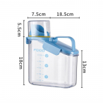 Suured riisi s&auml;ilitusmahutid, valatava tilaga hoiukasti dosaator, teravilja, jahu ja k&uuml;psetustarvikute m&otilde;&otilde;tekork 1500ml taevasinine v&auml;rv