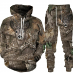Vabaaja kamuflaaž jahiloom metssiga 3D kapuutsiga &uuml;likond Mood s&uuml;gisene meeste spordidress, vaba taskuga pullover meeste &uuml;likond 3XL