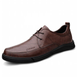 Meeste nahast kingad &Auml;ri vabaaja nahast jalatsid hingav pehme p&otilde;hjaga keskealistele ja eakatele isa kleit kingad meestele 38 must