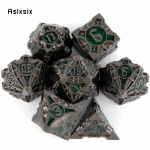 7 tk h&otilde;berohelist metallist t&auml;ringut t&auml;ismetallist mitmetahuline t&auml;ringukomplekt, mis sobib rollim&auml;nguks RPG lauam&auml;ngu kaardim&auml;nguks mitmev&auml;rviline