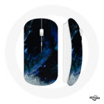 Juhtmeta hiir Sinise, halli ja musta v&auml;rvi mitmev&auml;rvilised suitsupilved mustal taustal