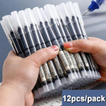 12 tk &uuml;li&otilde;pilase neutraalset sirget vedelat t&uuml;&uuml;pi pastapliiatsit 0,5 mm must sinine punane kirjutusvahendid 12pcs must