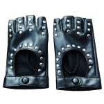 Moodsad naiste s&otilde;rmedeta kindad naastudega mustad pu-nahast needid, Cosplay tantsukindad, ratsutamiskindad, mootorratas must