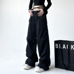 High Street laia s&auml;&auml;rega kombinesoonid meestele ja naistele Hip-hop Fried Street lahtised sirged p&uuml;ksid XXL must