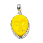 Natural Yellow Turquoise Gemstone 925 Sterling Silver Pendant 1.58 o8q84