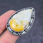 Natural Plume Agate Gemstone Handmade 925 Sterling Silver Ring Size 5 c5y61