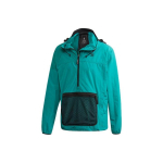Adidas Originals Trefoil pooleldi avatava lukuga kapuutsiga jakk Meeste &Uuml;ler&otilde;ivad Glory-Green FM3684 S blue