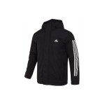 Adidas Kolme triibulise kirjaga logo prindiga puuvillane jakk Meeste &uuml;ler&otilde;ivaste must IP2537 S