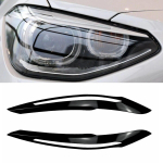 For BMW F20 F21 1 Series 118i 120d 120i M135i Pre-Lci Evil Headlight Eyebrows Eyelid ABS Gloss Black/Carbon Look 3D stickers Gloss Black gray