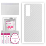 apgo Protective Skin Sticker for the back compatible with Vivo iQOO 5 Pro, Wrap Film, Foil, Vinyl - Pattern Transparent Carbon