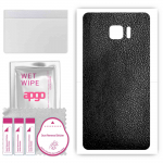 apgo Protective Skin Sticker for the back compatible with HTC U Ultra, Wrap Film, Foil, Vinyl - Pattern Black Leather