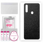 apgo Protective Skin Sticker for the back compatible with Oppo A8, Wrap Film, Foil, Vinyl - Pattern Black Honeycomb