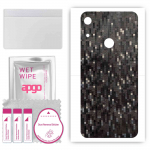 apgo Protective Skin Sticker for the back compatible with Huawei Y6s (2019), Wrap Film, Foil, Vinyl - Pattern Carbon Black Pixel