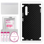 apgo Protective Skin Sticker for the back+sides compatible with Huawei nova 5T, Full Wrap Film, Foil, Vinyl - Pattern Carbon Black