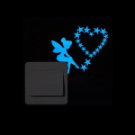 Star Cat sinise valgusega helendav l&uuml;liti kleebis Kodusisustus helendab tumedas seinakleebis