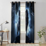 Wolf Sky &ouml;&ouml;vaatega aknakardin elutoa jaoks magamistoa sisekujundus Kardinad Luksuslik k&ouml;&ouml;k Valance kardinad 135W x 60H(cm) x1