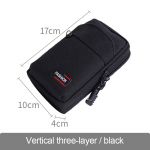 Nailonist taktikaline kott v&auml;litingimustes kasutatavad Molle kotid v&ouml;&ouml;koht Fanny Pack meeste telefonikott Telkimine jahindus v&ouml;&ouml;kott EDC varustus rahakotid konksuga B 2-Zippers Black