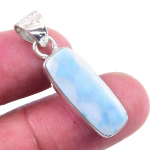 Natural Republic Larimar Gemstone 925 Tahke Sterling H&otilde;bedast Ripats 1,25'' L9O40 white