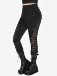 Rosegal Gothic Lace Panel N&ouml;&ouml;riga kitsad p&uuml;ksid L must