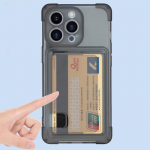 Kaardihoidja l&auml;bipaistev &uuml;mbris telefonile Iphone 15 Pro Max 14 Plus 13 12 11 15Pro 14Pro 13Pro 12Pro Rahakoti nurga kaitse P&otilde;rutuskindel kaitsekatte tarvikud For iPhone 15 must