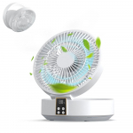 Lauaventilaator Seinale paigaldatav ventilaator, automaatne v&otilde;nkumine, laetav aku, kaasaskantav kokkupandav ventilaator vaikne kaugjuhtimispult valge