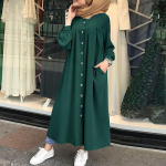 Naiste Retro pikkade varrukatega n&ouml;&ouml;pkleit &Uuml;hev&auml;rviline s&auml;rk Maxi kleidid L roheline