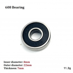 V&auml;line diameeter: 22mm 608 laager 1tk sisel&auml;bim&otilde;&otilde;t: 8 mm