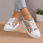 Naiste lilledega tr&uuml;kitud l&otilde;uendiga kingad, vabaaja pitsilised v&auml;lisjalatsid, kerged madala &uuml;laosaga jalan&otilde;ud 36 punane