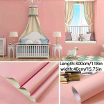 1 tk roosad isekleepuvad paksendatud tapeetkile kleebised on h&otilde;lpsasti kleebitavad tapeediriiuli voodrilaua ja uste renoveerimine, 15,75 * 118 tolli 40*300cm/15.75*118in roosa