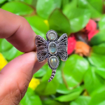 Natural Labradorite Gemstone Handmade 925 Sterling Silver Ring Size 6.5 k0l81