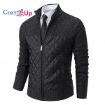 Mugav meeste ruuduline krae pluss sametine paks soe kampsun jakk kootud kampsun 3XL must