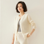 Naiste ka&scaron;miirist kardigan Qinghe ka&scaron;miir 100% ka&scaron;miirist s&uuml;gis-talvine ka&scaron;miir paksendatud kardigan pehme ja soe M valge