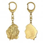 Basset Hound III - Gilded key ring with dog, handbag decoration, luxury accessory by Art-Dog brand