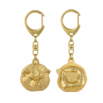 Akita, Akita Inu - Gilded key ring with dog in gift box, handbag decoration, luxury accessory by Art-Dog brand