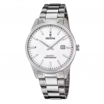 Festina Classic roostevaba teras valge sihverplaadiga kvarts F20511-2 meeste k&auml;ekell valge